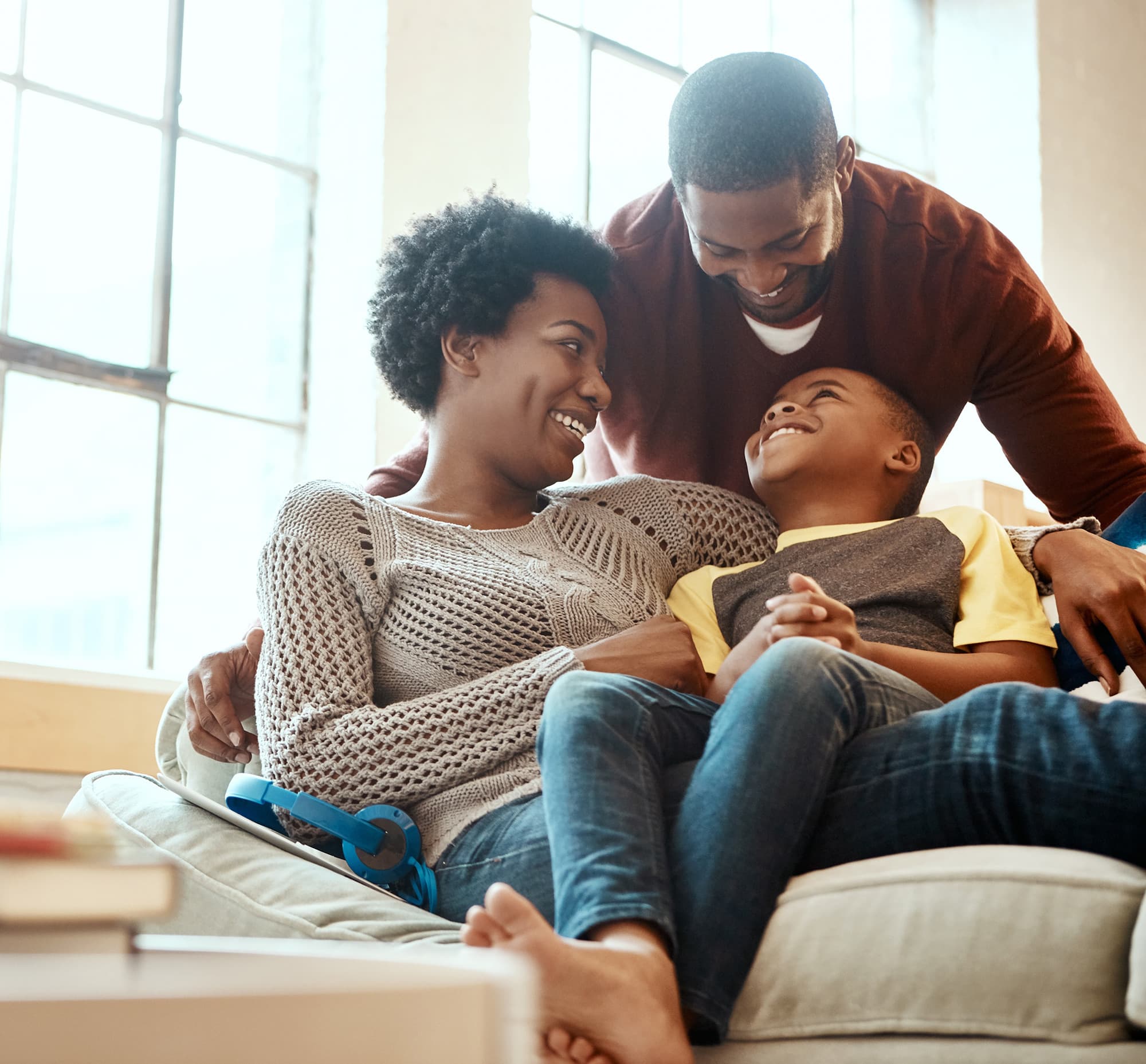 Young family having fun in Livana East Hanover apartment